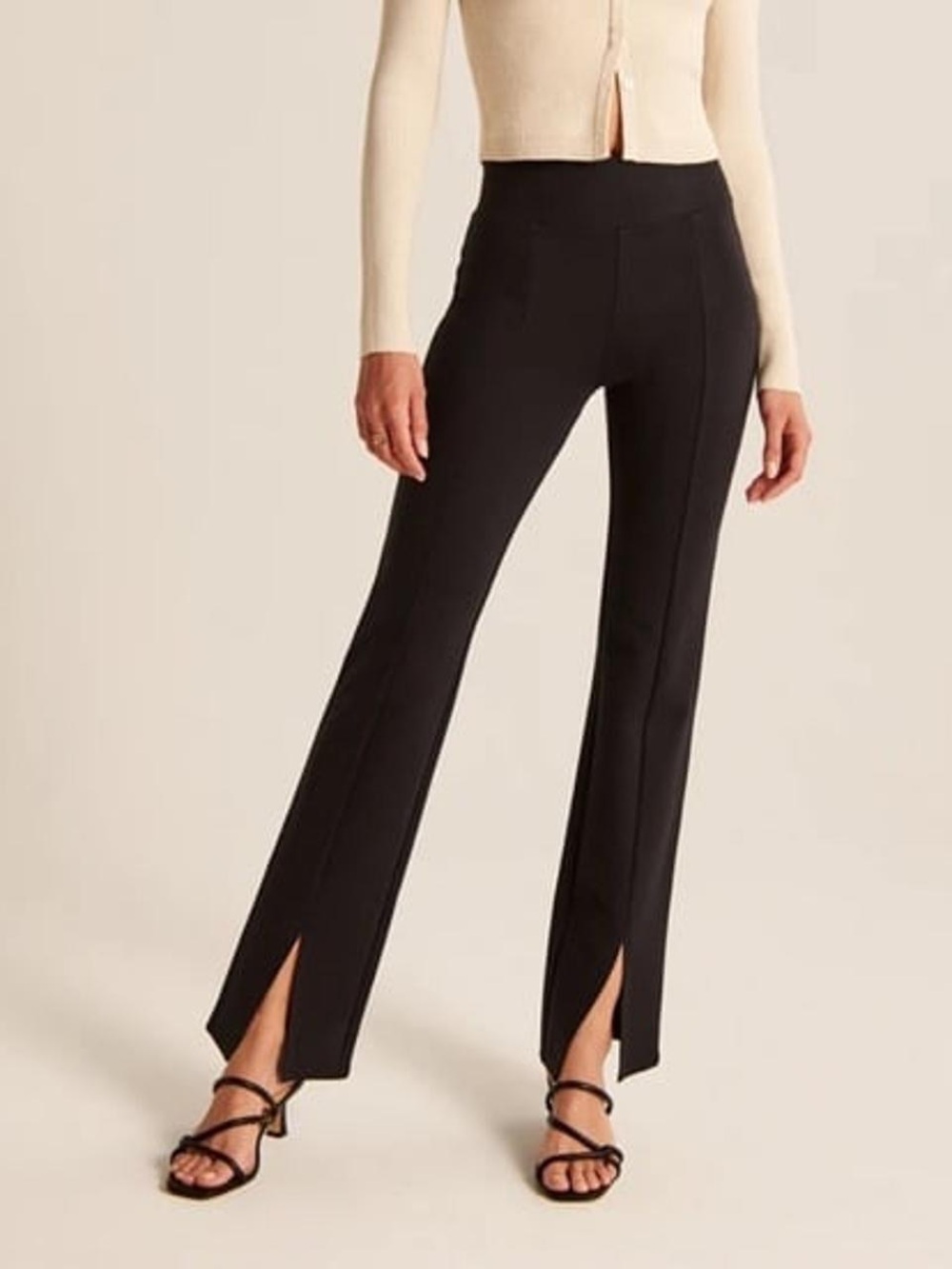 NWT Abercrombie & Fitch Split Hem Tailored Trousers size 27/4 in Black